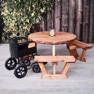 round disabled access picnic table