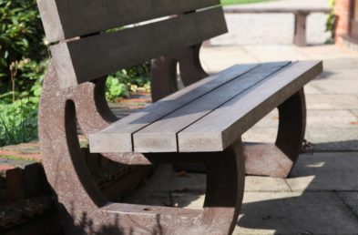 recycled plastic park bench