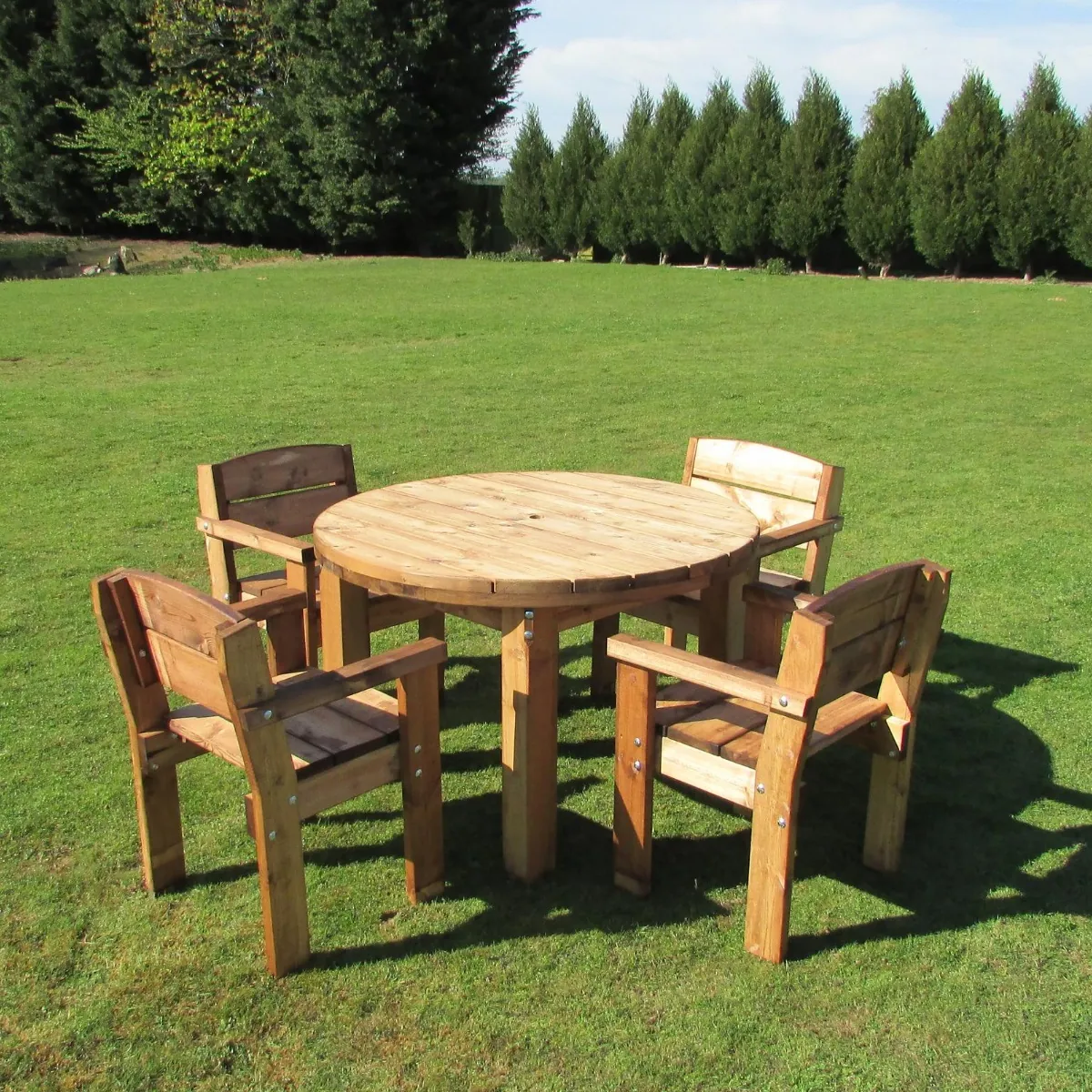 Turret Round Wooden Table and Chairs Set | Woodberry