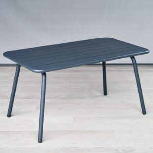 1.4m rectangular grey metal outdoor table