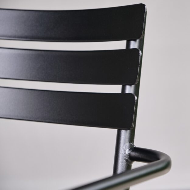 outdoor black metal dining chair