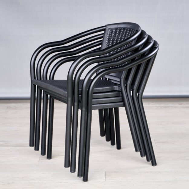 Stacking outdoor armchairs