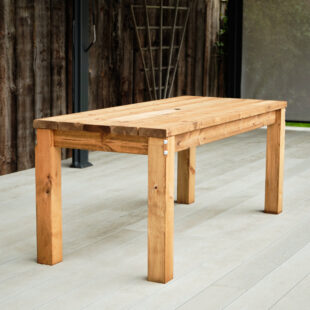 commercial wooden rectangular outdoor table