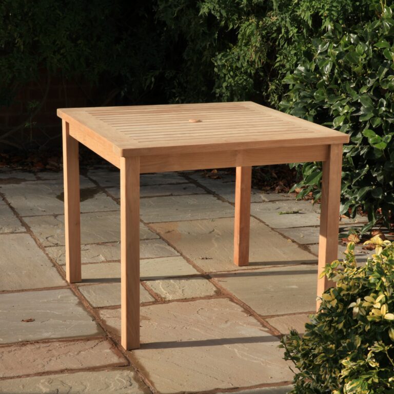 outdoor square teak table