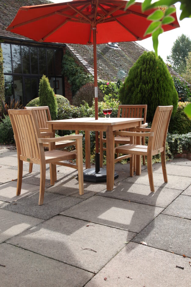 Teak outdoor table and chairs