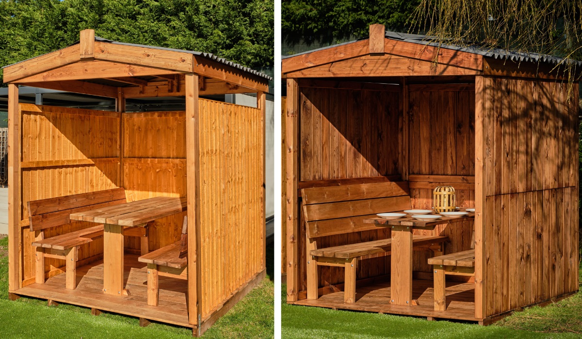 wooden dining cabins