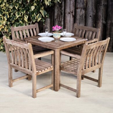 Hardwood Outdoor Dining Table & Chairs - Harbury Range