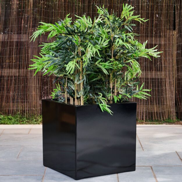 Commercial Planter Fibreglass Black Cube
