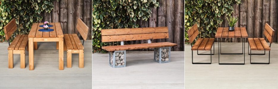 commercial dining benches with backs