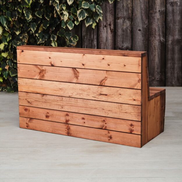 Outdoor wooden booth bench seat