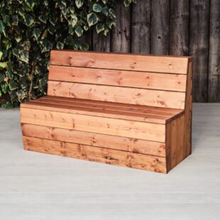 Outdoor wooden booth bench seat set