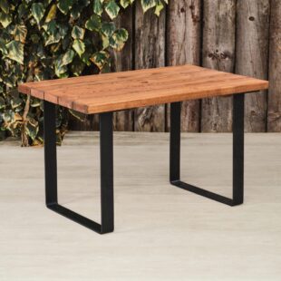 Wood and steel commercial dining table