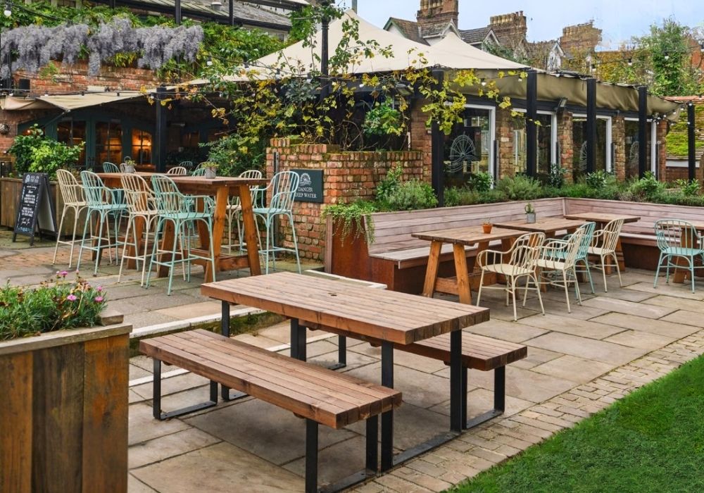 mill on the exe vintage pub outdoor refurbishment