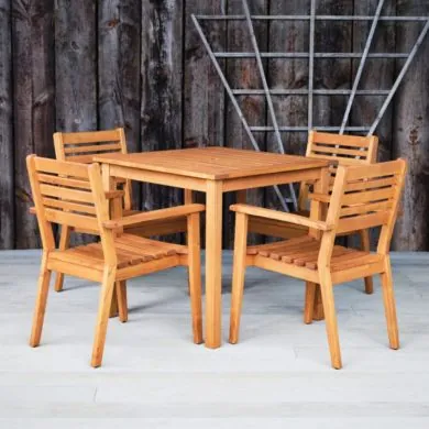 Hardwood Outdoor Dining Table & Chairs - Hexham Range