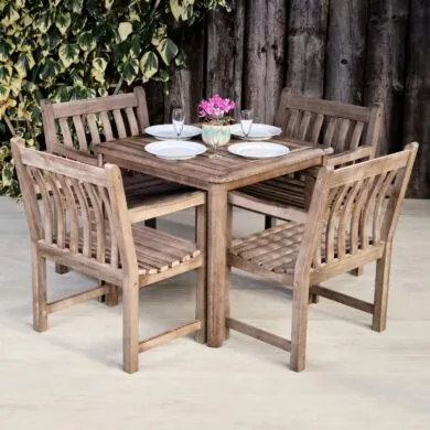 Hardwood Outdoor Dining Table & Chairs - Harbury Range