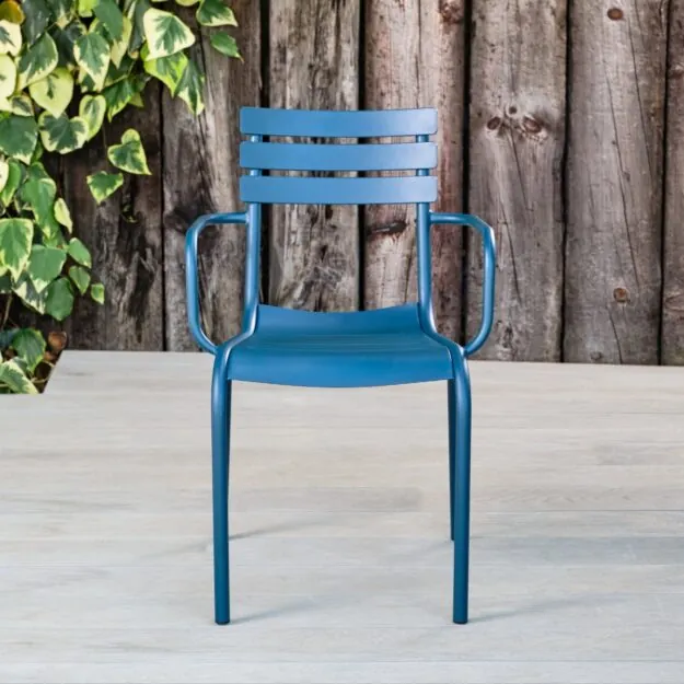 Blue Metal Outdoor Chair